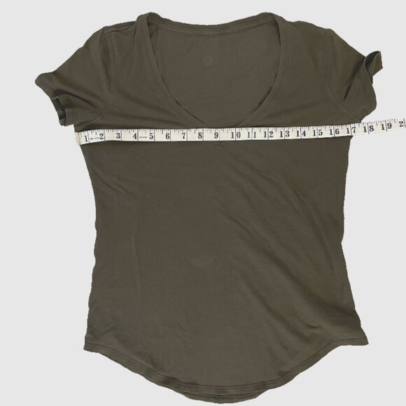 Lululemon Love V-Neck Tee – Dark Olive – Size 6 (Approx.) - Picture 8 of 9